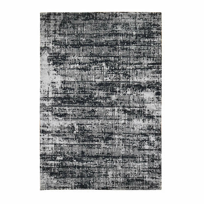 5'10"X9' Black Modern Wool And Plant Based Silk Hand Loomed Rug