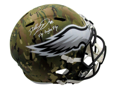Dallas Goedert Signed/Inscr Full Size Camo