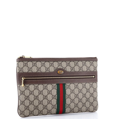 Gucci Ophidia Zip Pouch Gg Coated Canvas Large