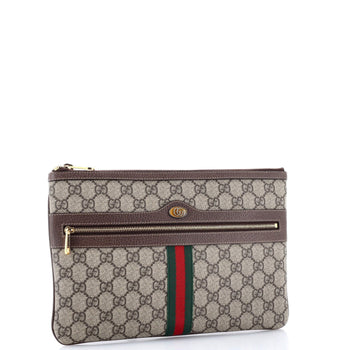Gucci Ophidia Zip Pouch Gg Coated Canvas Large