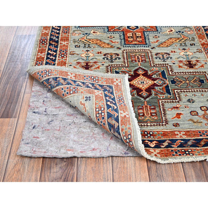 2'7"X11'3" Gray Caucasian Design 200 Kpsi Hand Knotted Wool Runner Rug