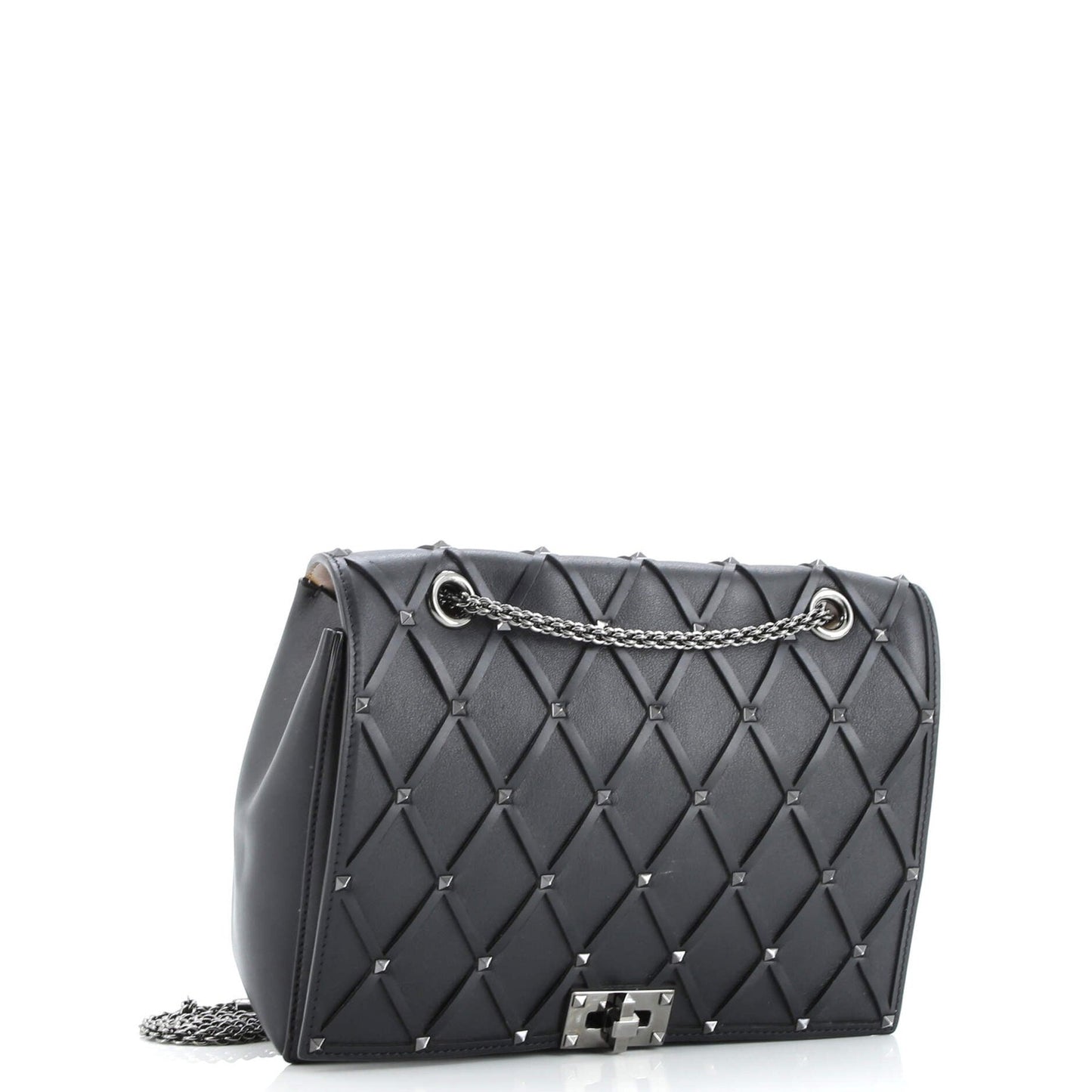 Valentino Garavani Rockstud Beehive Chain Flap Bag Quilted Leather Medium
