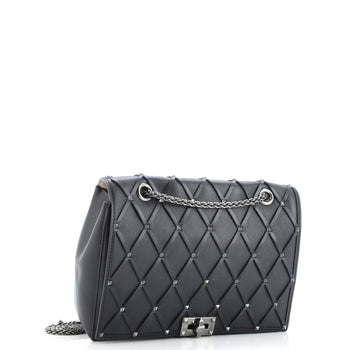 Valentino Garavani Rockstud Beehive Chain Flap Bag Quilted Leather Medium