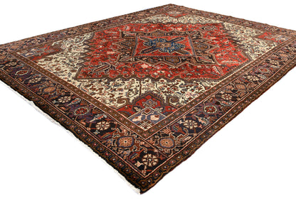 Handmade Serapi Heriz Oriental Rug 7X9 Ft Vintage