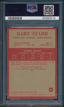 Bart Starr Hof Signed 1965 Philadelphia Card #81