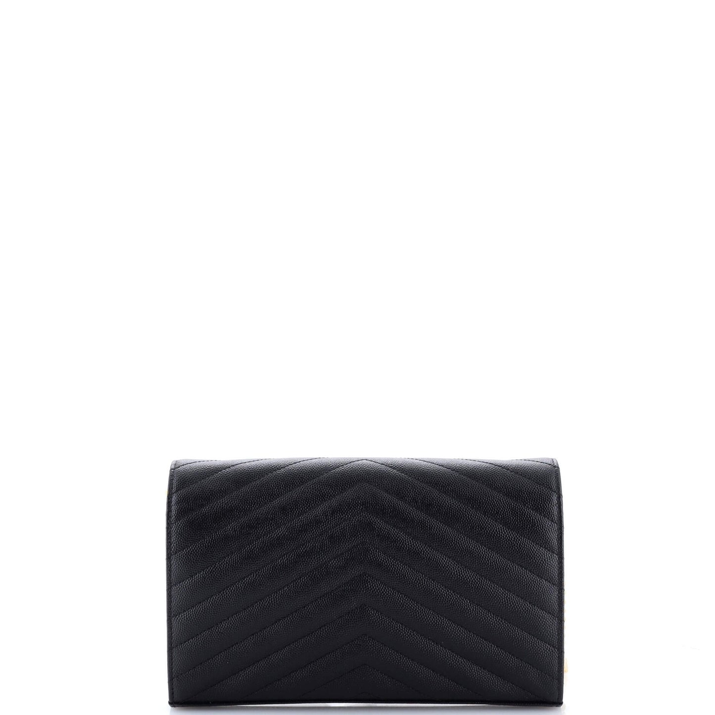 Saint Laurent Classic Monogram Wallet On Chain Matelasse Chevron Leather Medium