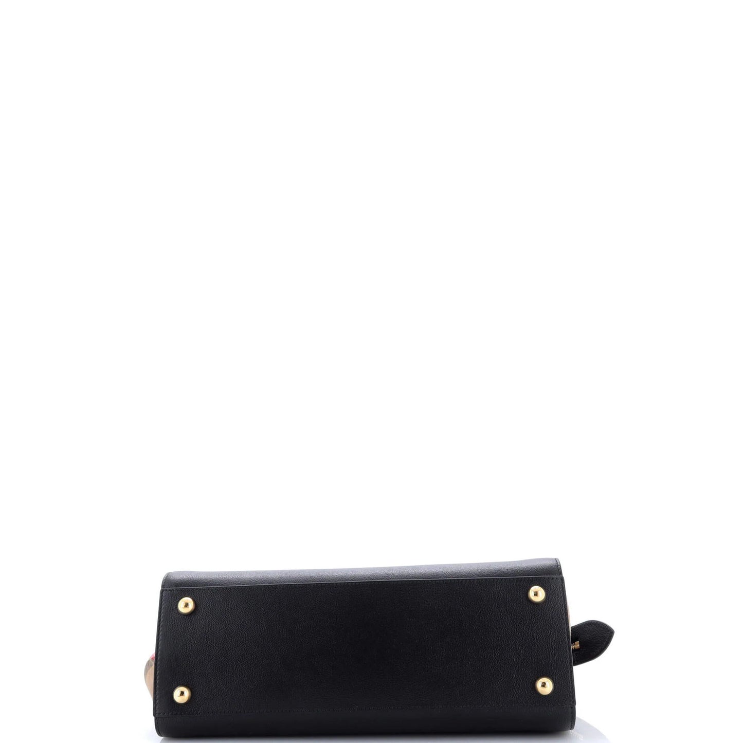 Burberry Banwell Tote Leather And House Check Canvas Small