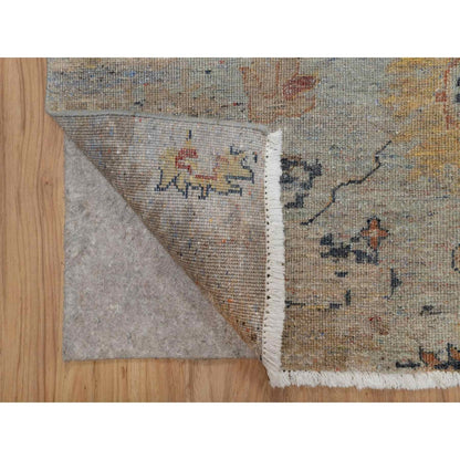 2'1"X3' Gray Broken Pattern Oushak Design 100% Wool Hand Knotted Mat Rug