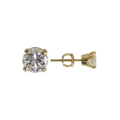14K Yellow Diamond Stud Earrings 0.75Ct