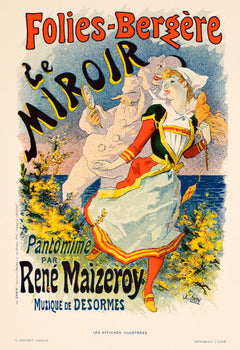 Folies Bergere Le Mirroir Jules Cheret For Les Affiches Illustrees 1896