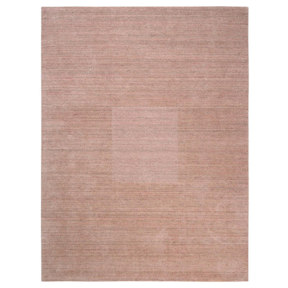 9'3"X12' Modern Design Hand Loomed Soft Wool Coral Pink Oriental Rug