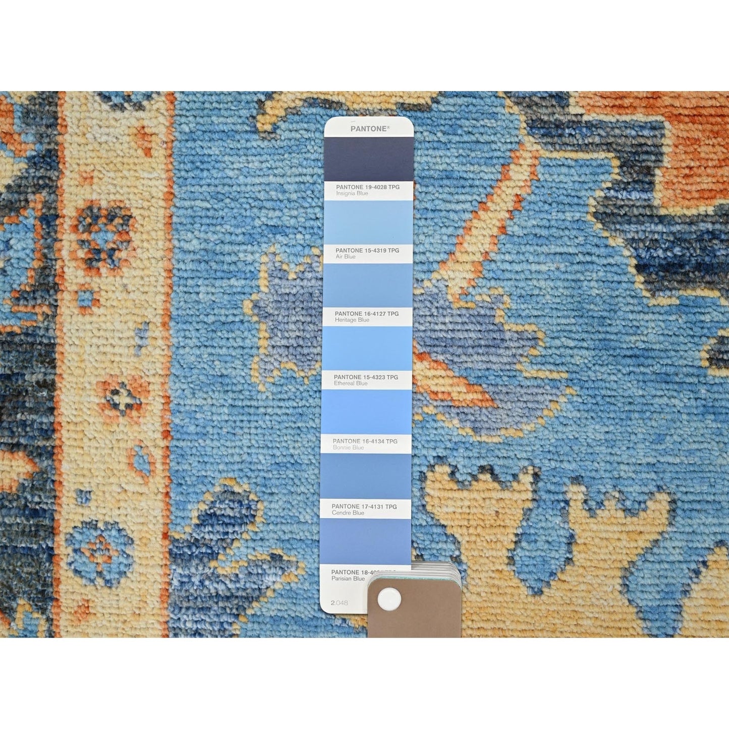 8'4"X10'5" Bonnie Blue Hand Knotted All Natural Wool Oushak Oriental Rug