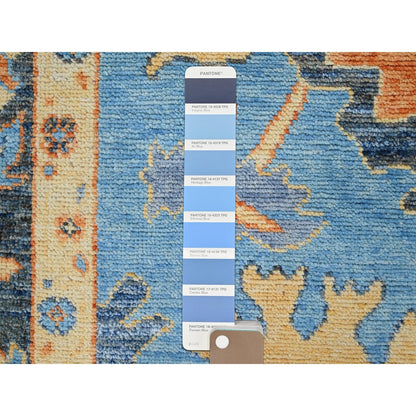 8'4"X10'5" Bonnie Blue Hand Knotted All Natural Wool Oushak Oriental Rug