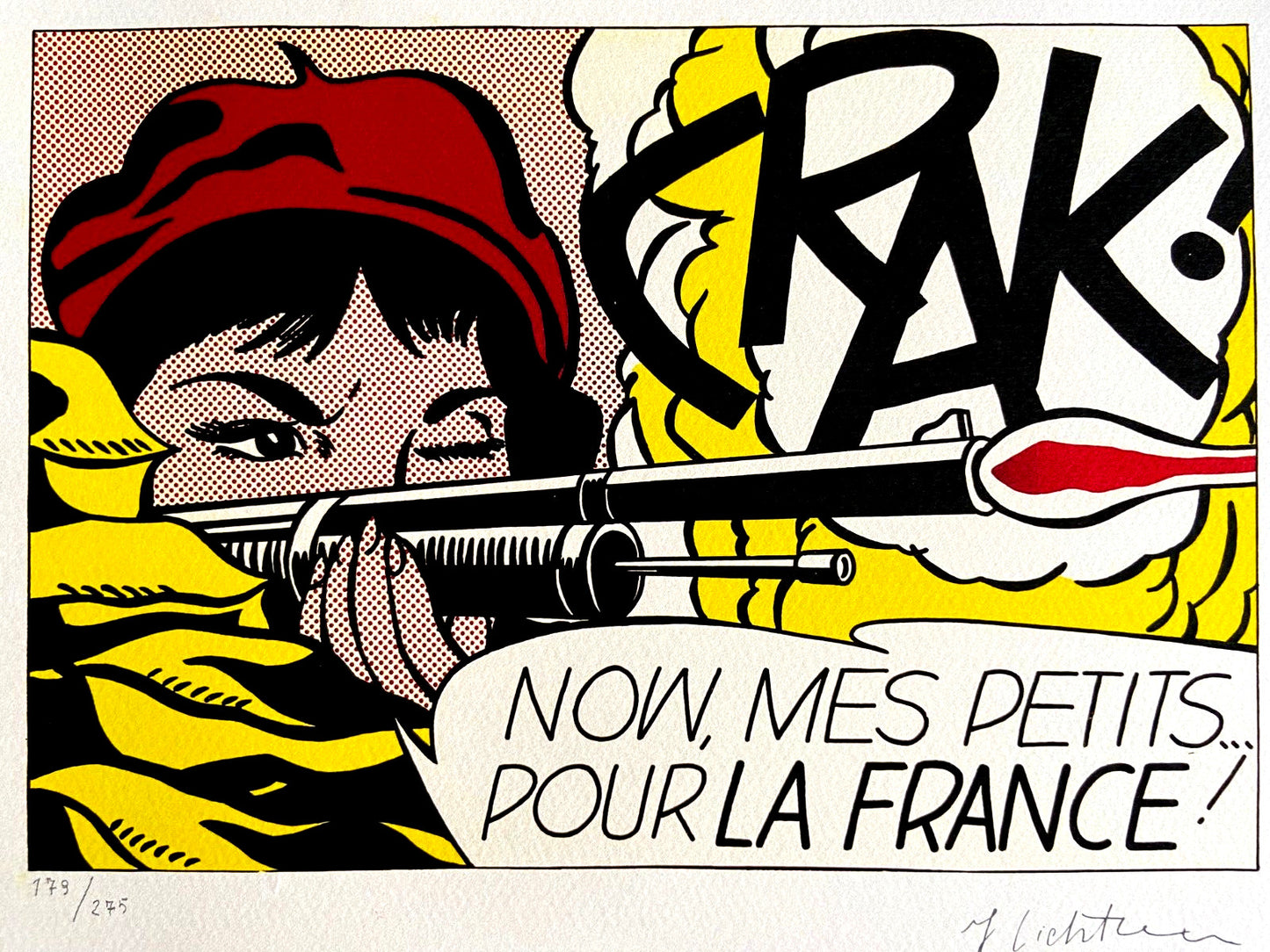 Signed Numbered Lithograph by Roy Lichtenstein in Pencil Limited