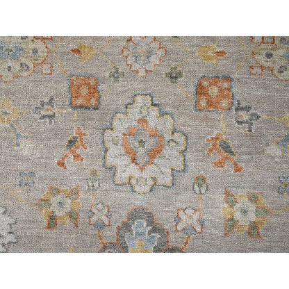 11'10"X14'9" Tan Color Oushak Design Wool Hand Knotted Oversized Rug