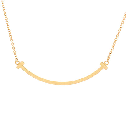 Tiffany & Co. T Smile Pendant Necklace 18K Rose Gold Small