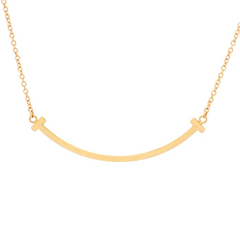 Tiffany & Co. T Smile Pendant Necklace 18K Rose Gold Small