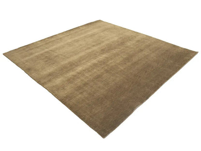 Solid Brown Hand-Loomed 8X8 Gabbeh Wool Rug