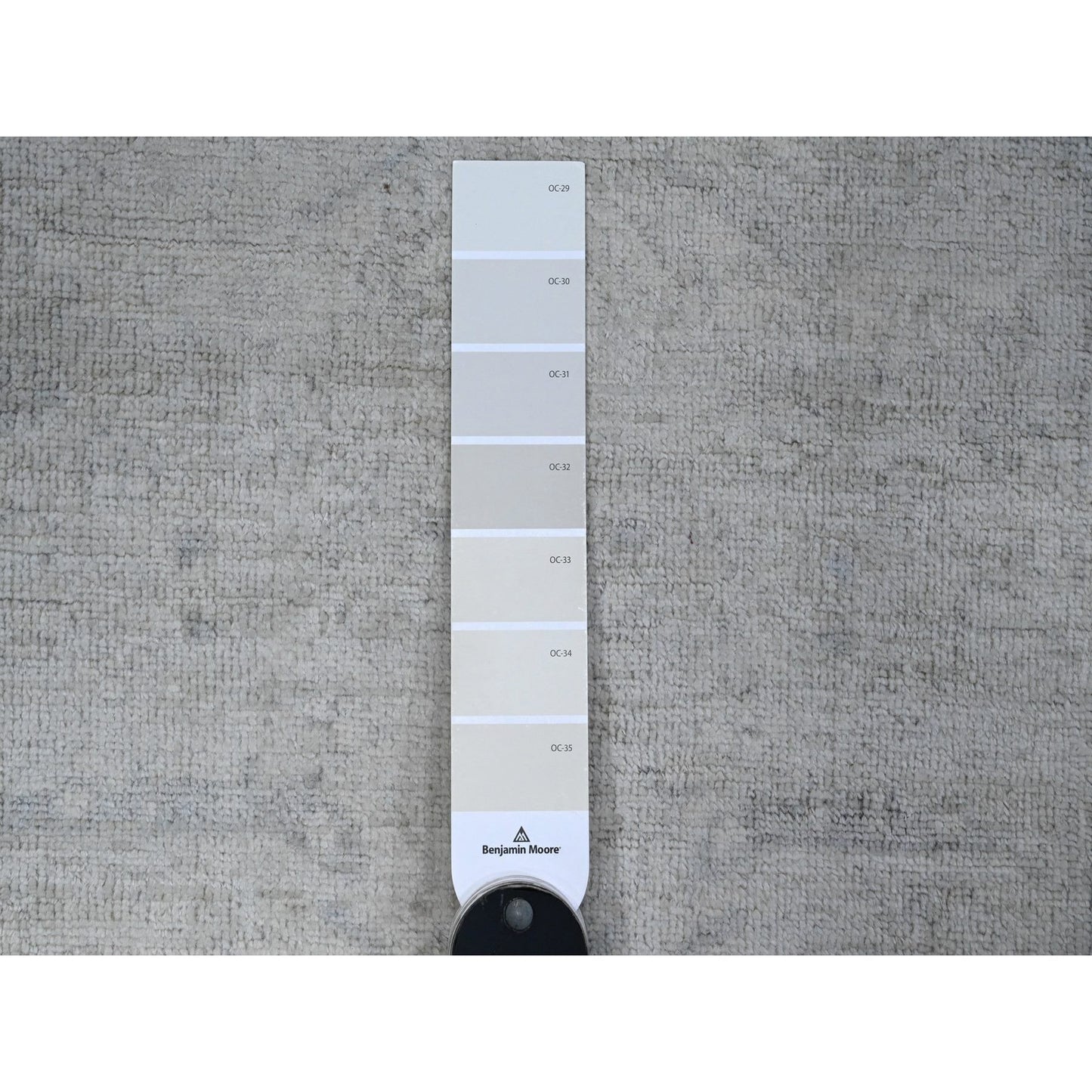 2'X2'9" Ivory Hand Knotted White Wash Peshawar Soft Wool Mat Oriental Rug