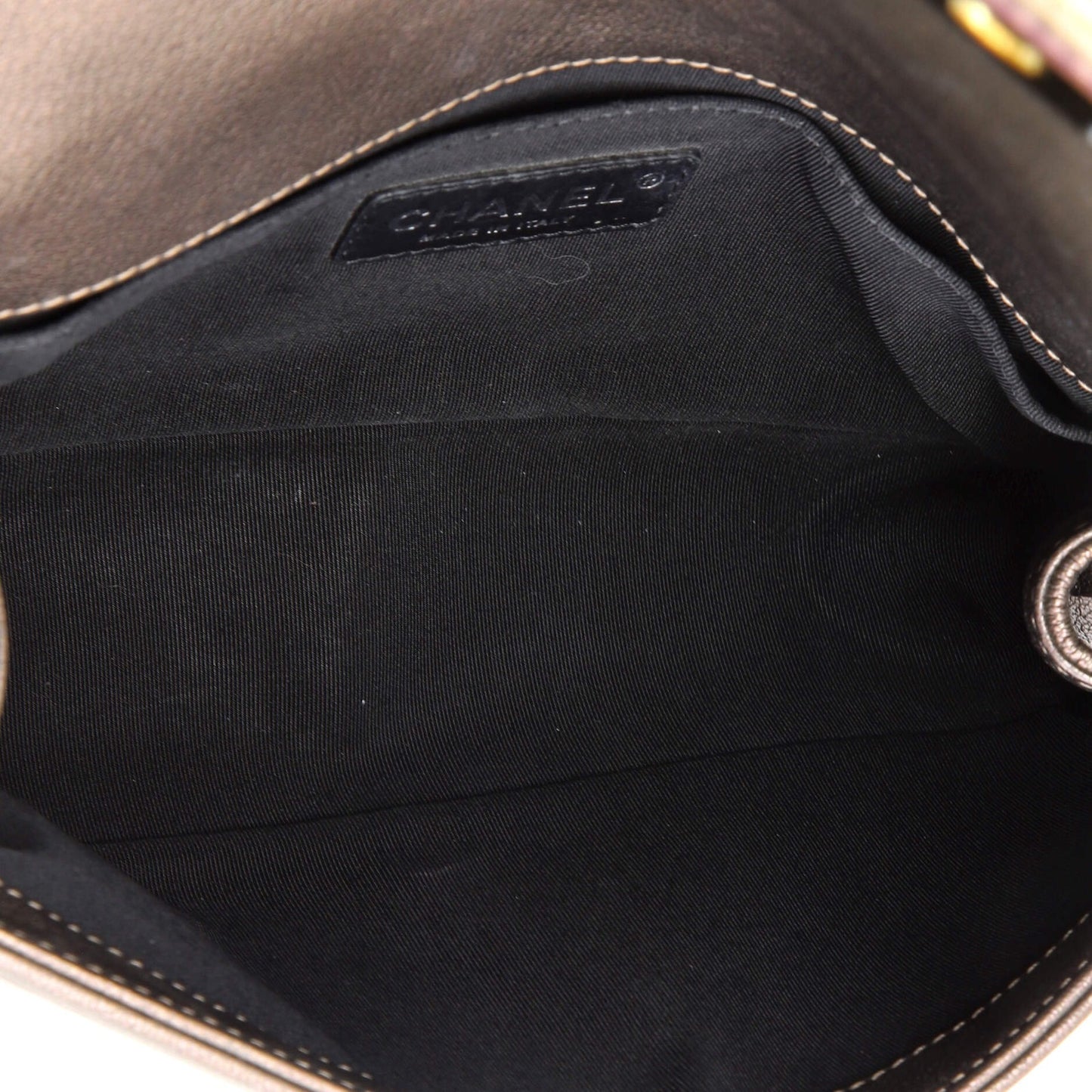 Chanel Boy Flap Bag Quilted Iridescent Goatskin Old Medium