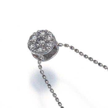 Diamond 0.20ct Paved Flower Necklace 18K 750