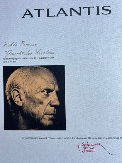Pablo Picasso Lithograph Coa Signed In Pen Numbered By Hand Stamped Crayon
