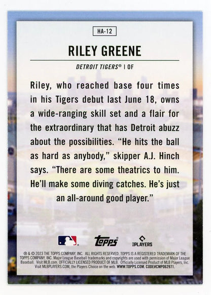 Riley Greene 2023 Topps Home Field Advantage #Ha-12 Card
