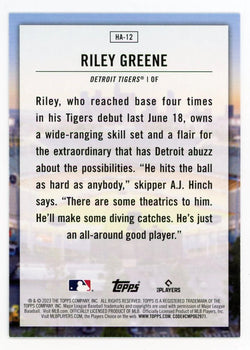 Riley Greene 2023 Topps Home Field Advantage #Ha-12 Card