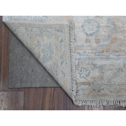 3'1"X19'10" Gainsboro Gray Angora Oushak Oversized Oriental Runner Rug