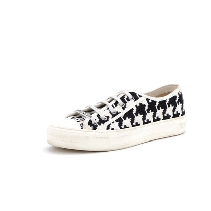 Christian Dior Women'S Walk'N'Dior Sneakers Houndstooth Embroidered Canvas