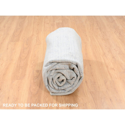 8'1"X9'10" Gray Hand Loomed Tone On Tone Transitional Erased Design Rug