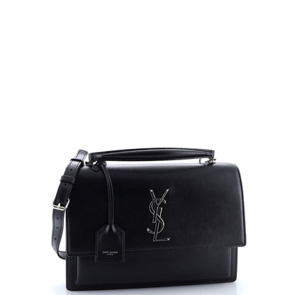 Saint Laurent Sunset Top Handle Shoulder Bag Leather Medium