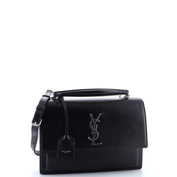 Saint Laurent Sunset Top Handle Shoulder Bag Leather Medium
