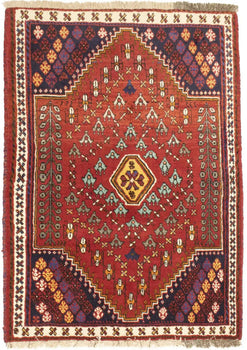 Hand-Knotted Tribal Small Rug Farmho Oriental