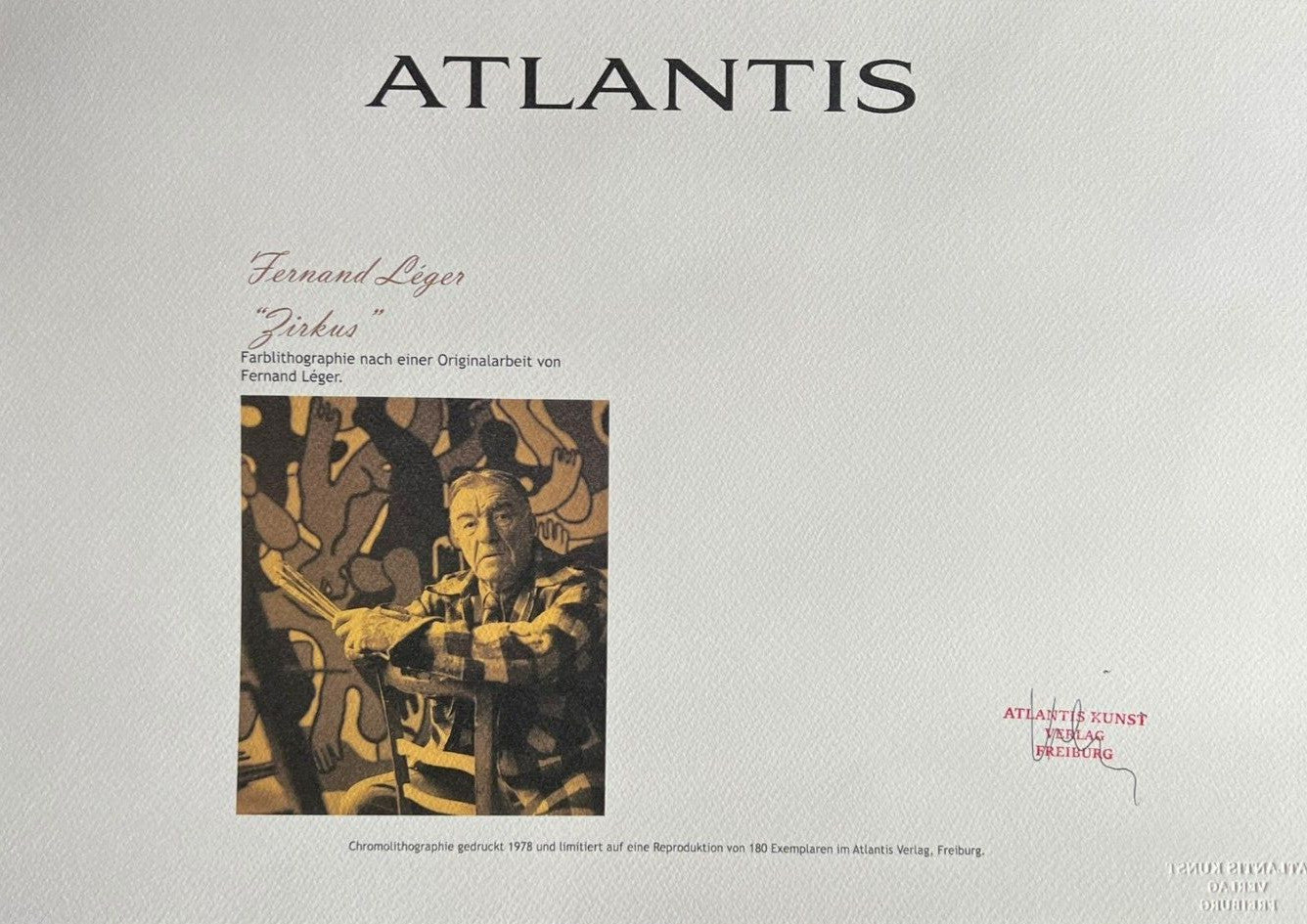 Fernand Lger "Circus" Lithograph Coa Numbered Signature Stamp