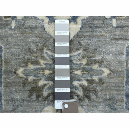 2'6"X11'6" Extra Soft Wool Hand Knotted Gray Afghan Peshawar Runner Rug