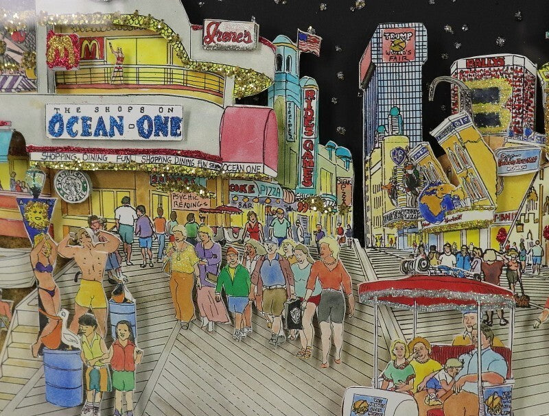 Mcgee "On The Boardwalk - Atlantic City" Signed Serigraph 37/450 Framed