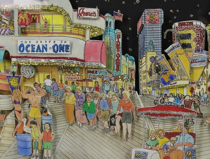 Mcgee "On The Boardwalk - Atlantic City" Signed Serigraph 37/450 Framed