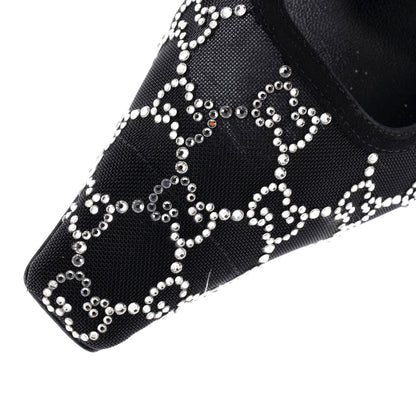 Gucci Women'S Slingback Pumps Crystal Gg Embellished Mesh