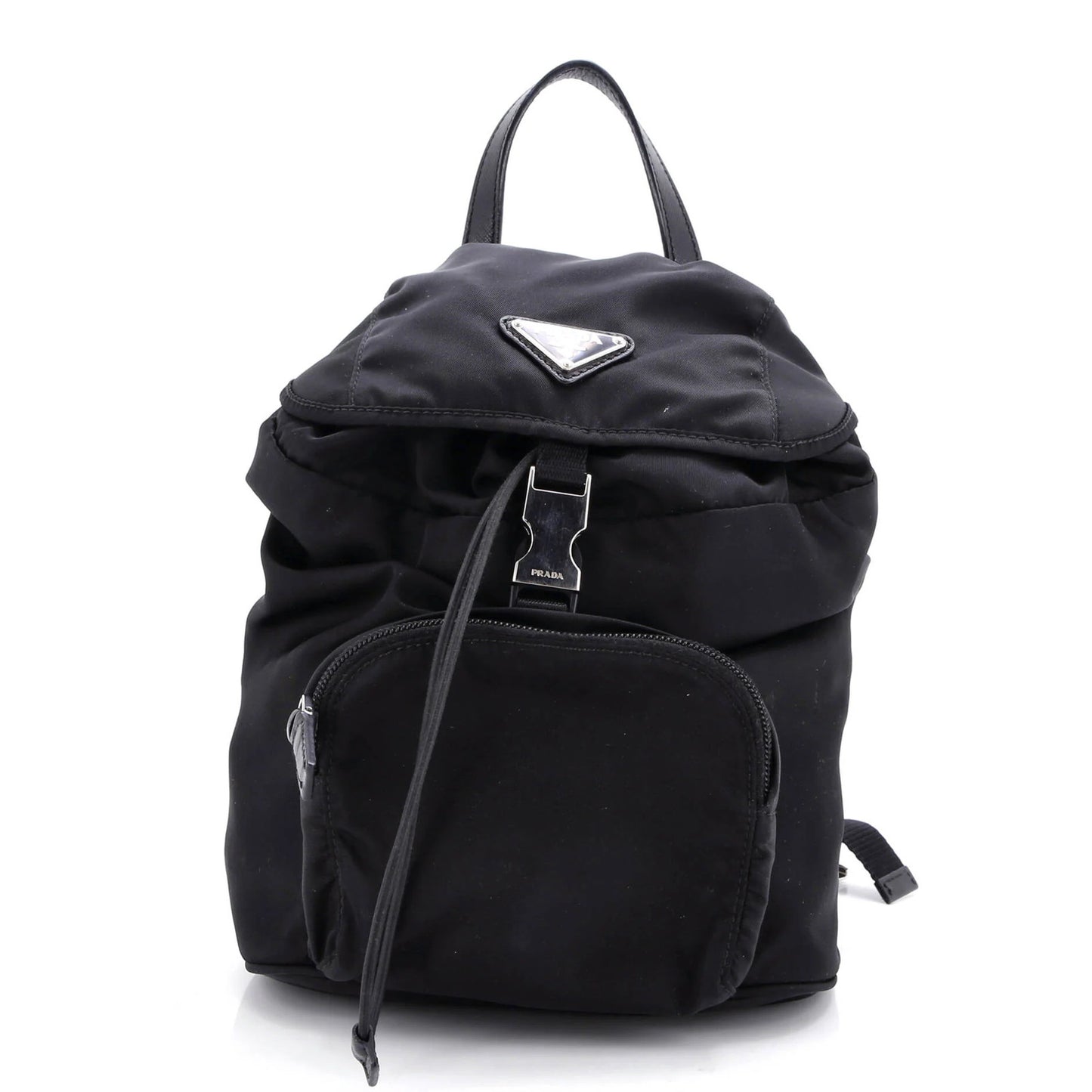 Prada Single Buckle Pocket Backpack Tessuto Small