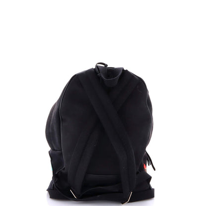 Saint Laurent City Backpack Patch Embellished Canvas Medium
