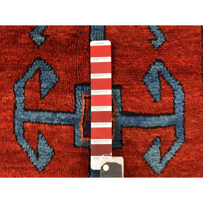 4'4"X8'2" Red Antique Caucasian Rug Armenian Kazak Pure Wool Hand Knotted