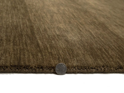 Modern Gabbeh Wool Area Rug Brown Tribal Design