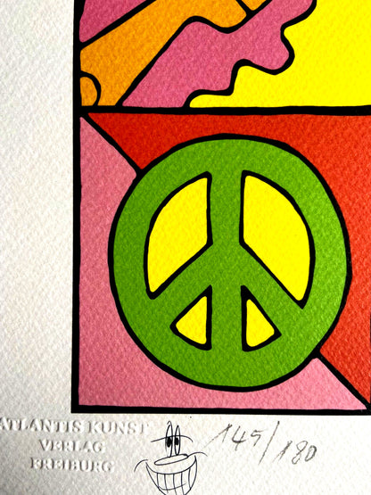 Keith Haring Lithograph From A Painting Coa Signed In Pen Numbered In Pencil!