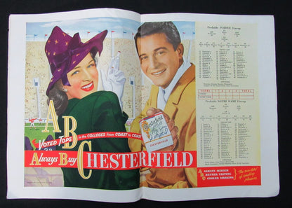 10/11/1947 Purdue Vs. Notre Dame College Program