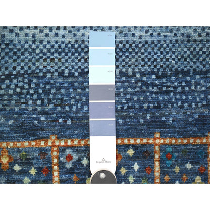 9'X12' Blue Fine Kashkuli Gabbeh Soft Wool Hand Natural Dyes Knotted Rug