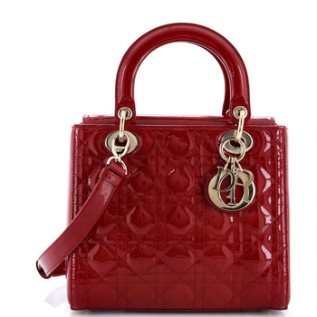 Christian Dior Lady Dior Nm Bag Cannage Quilt Patent Medium
