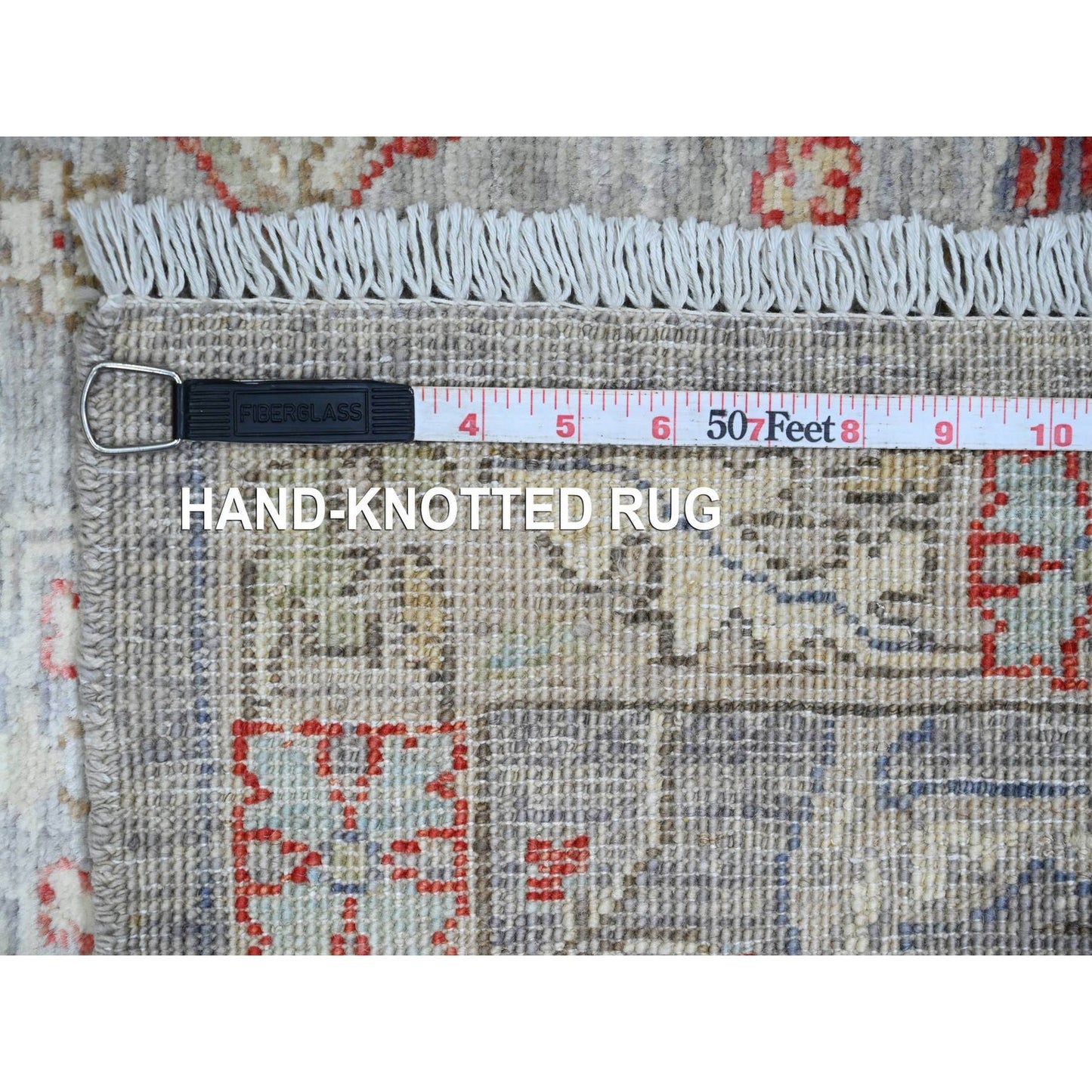 3'1"X15'10" Gray Peshawar Bijar Garus Design Hand Knotted Wool Runner Rug