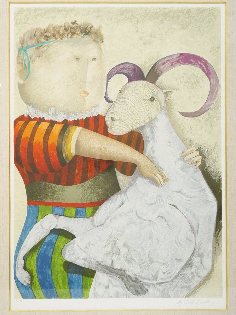 Graciela Rodog " Goatling " Large Serigraph Print Ed199 Signed Framed