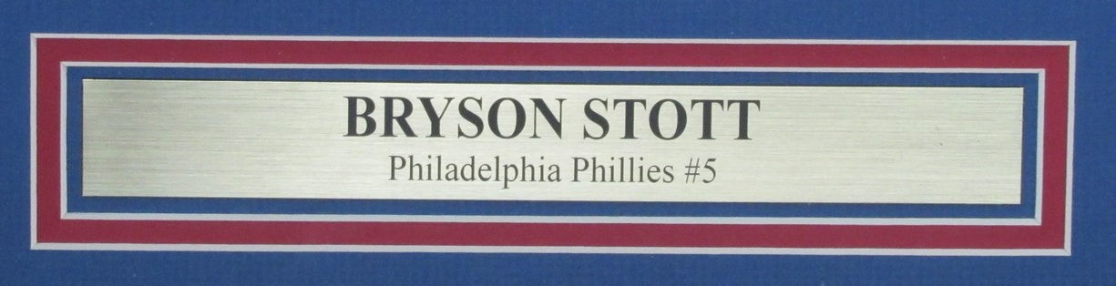 Bryson Stott Signed 16X20 Photo Philadelphia Phillies Framed Fanatics 185639